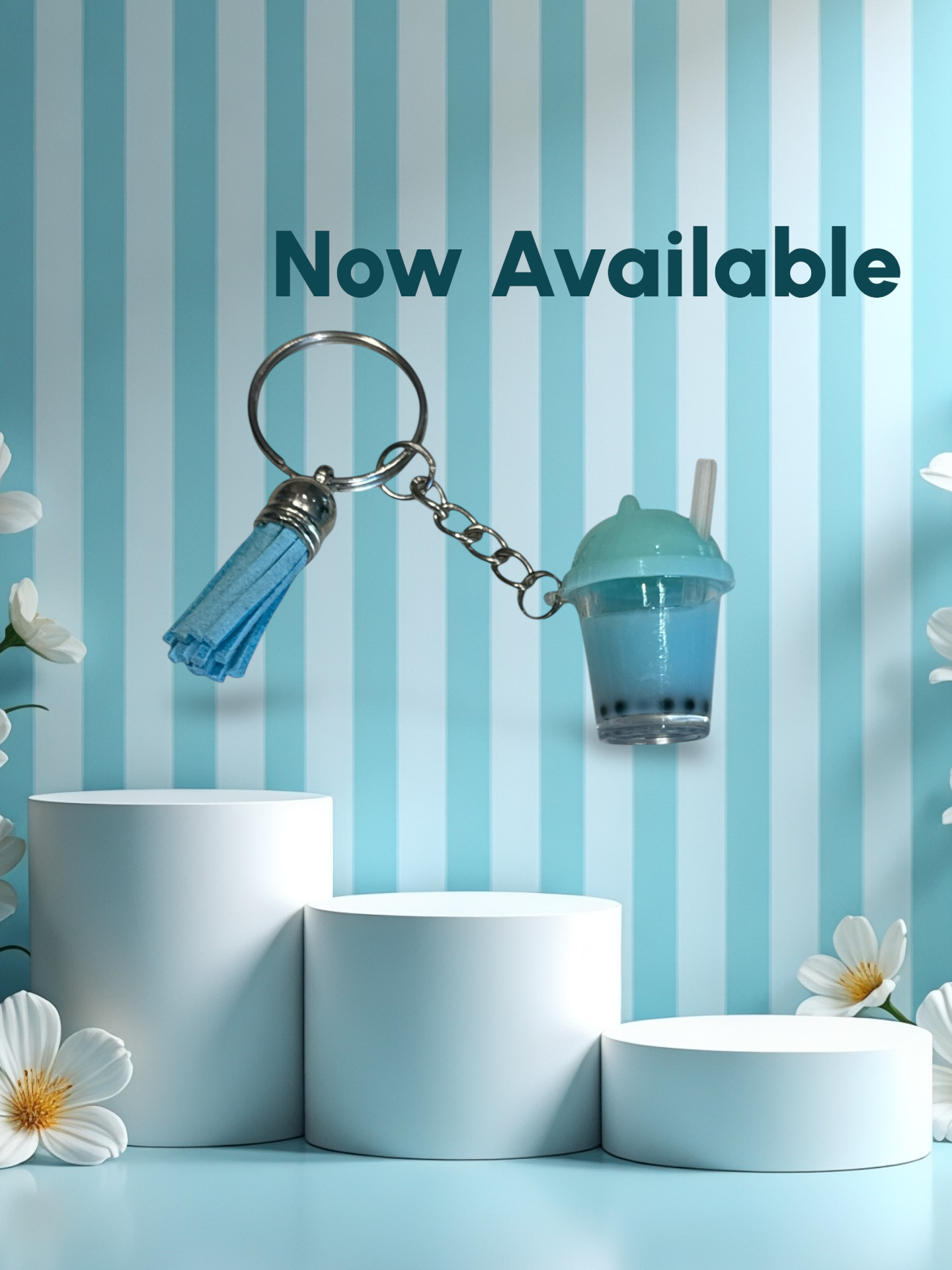 Boba Key Chain • Blue