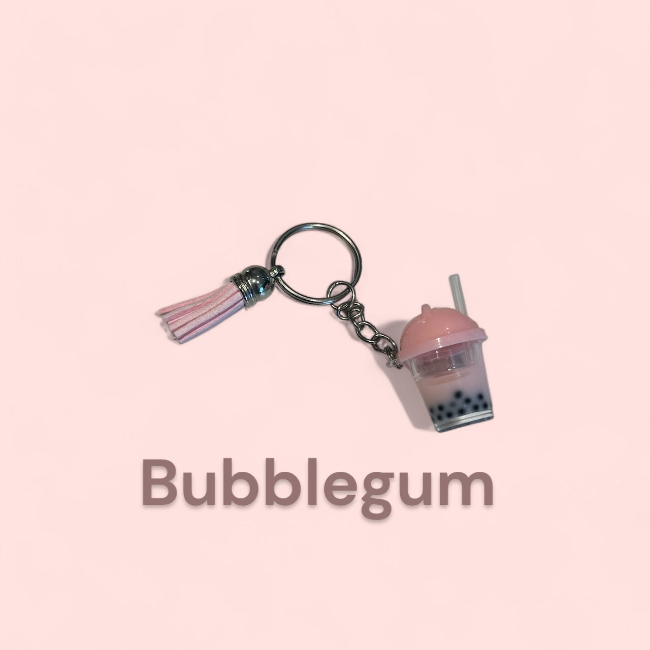 Boba Key Chain • Bubblegum